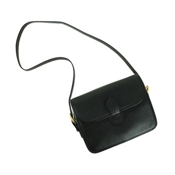 Yves Saint Laurent YSL 肩背包 金色五金 壓印Logo 卡珊卓 斜背 皮革 黑色 - 01386