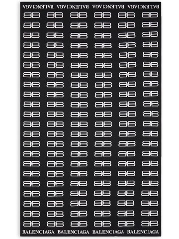 Balenciaga - all-over logo-print scarf - unisex - Wool - One Size - Black