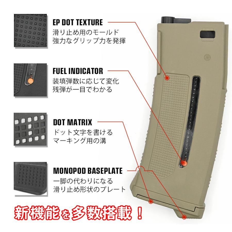  スタンダード 電動ガン M4 M16 シリーズ対応 EPM1 250連 ポリマーマガジン 残弾チェック可 スプリング給弾式