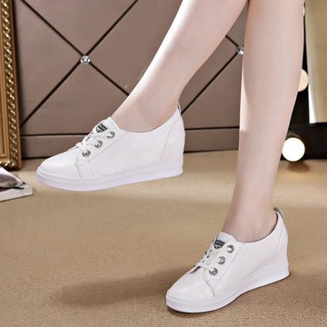 真皮內增高小白鞋女鞋2025年夏秋薄款一腳蹬單鞋百搭運動休閑板鞋