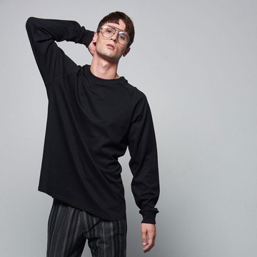 Stone@s Basic long-sleeved Tee In Black / 黑色 連袖 長版 T-shirt