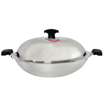 日本寶馬厚釜M8七層複合金雙耳炒鍋42cm