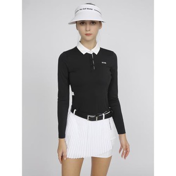 PGM高爾夫服裝女長袖t恤簡約golf運動服高彈經典翻領健身速干上衣