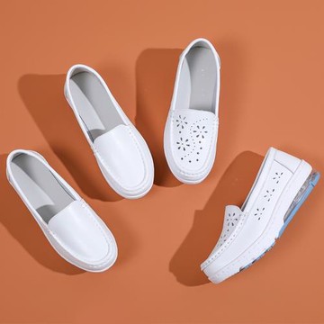 真皮醫護鞋美容院護士鞋軟底透氣小白鞋夏款女鞋休閑百搭秋夏季鞋