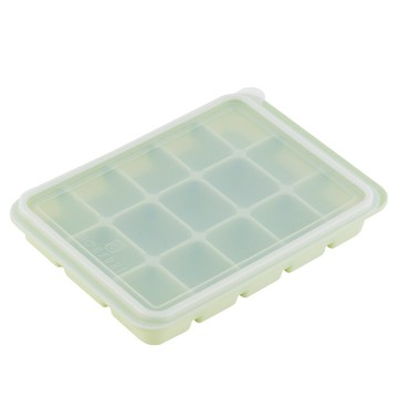 HOUSUXI 舒希 附蓋好脫模矽膠製冰盒  25ml x 15格  碧綠色  1個