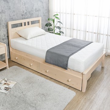 Boden-雀莉3.5尺實木單人床架-抽屜型