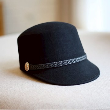 羊毛呢休閑百搭蠟繩編織騎士帽馬術帽子女秋冬 休閑優雅氣質百搭1入
