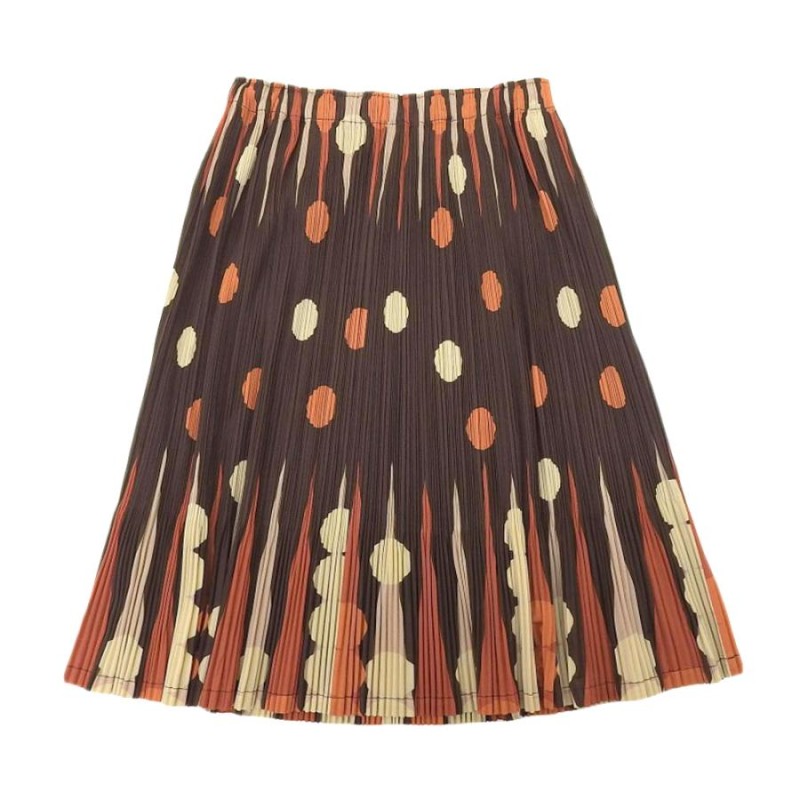 美品 PLEATS PLEASE プリーツプリーズ 総柄 プリーツ スカート  