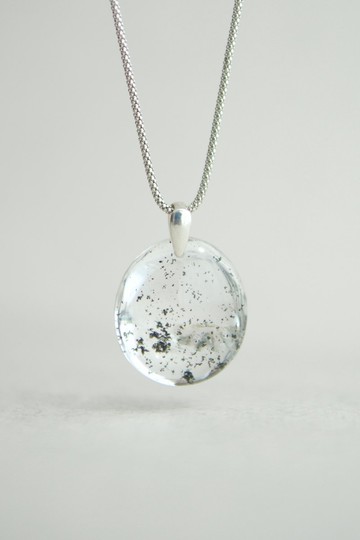 天然白水晶綠幽靈 吊墜 S925銀項鏈