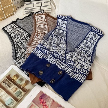 慵懶復古馬甲女新款秋冬設計感外搭疊穿外穿針織背心潮
