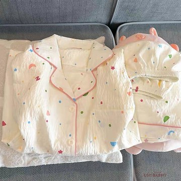 雲朵棉睡衣女士春夏季新款精梳棉短袖短褲甜美可愛學生家居服套裝居家服套裝睡衣女居家服大碼睡衣女生睡衣
