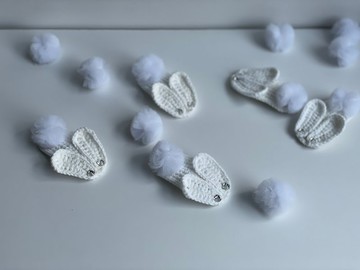 手工編織 亮眼兔兔BB夾