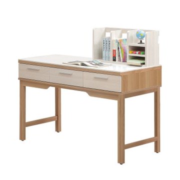 唯熙傢俱-喬莉原木雙色4尺石面書桌