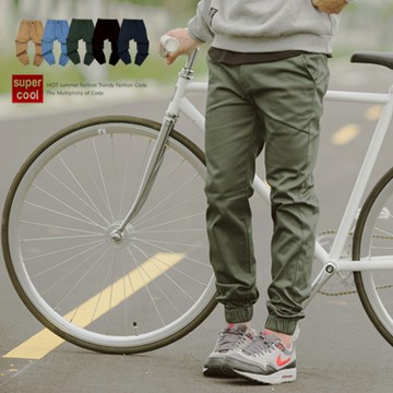 【N9685J】Jogger挺版素色抽繩長褲縮口褲(SH8019)