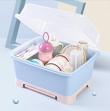 奶瓶收納盒 寶寶餐具收納盒嬰兒輔食碗筷勺奶瓶收納箱碗柜盆防塵防蟲嬰兒用品 開發票免運