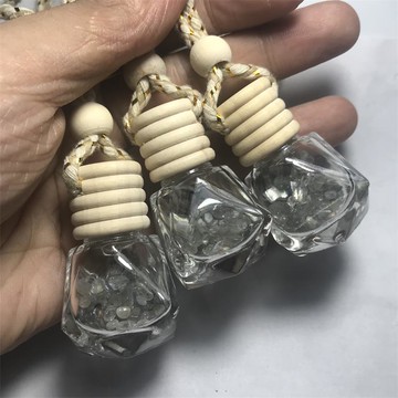 天然拉長石碎石香水瓶車掛包掛男女款灰月光漂流瓶可攜身戴裝飾品