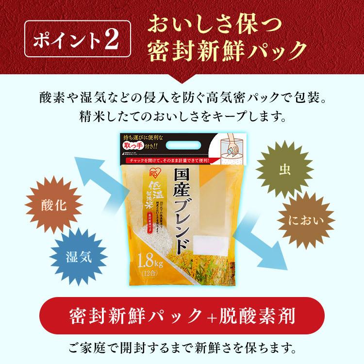 低温製法米 通常米 ブレンド 1.8kg 持ち手付き チャック付スタンドパック 1.8kg  アイリスオーヤマ