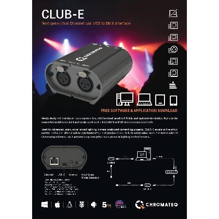 Chromateq Club-E 1024 USB ＆ Ethernet to DMX Stand Alone Lighting Controller Interface ＆ Software (Download Only)並行輸入