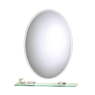 雙手萬能 經典防霧橢圓浴鏡 48x68CM 附玻璃平台