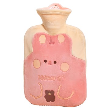S-SPORTPLUS+ 絨毛熱水袋 500ml 粉兔 m2001001-01 可愛卡通造型  1個