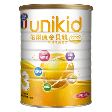 unikid 佑爾康 金貝親 OPO Premium 幼兒成長配方 3號 奶粉 1~3歲  850g  1罐