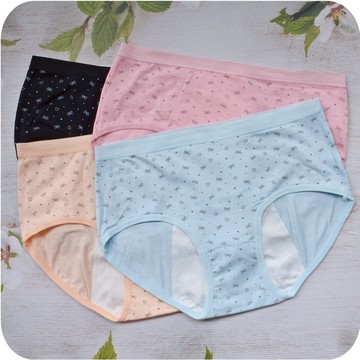 M L XL 優雅中低腰棉質生理褲 防漏 透氣 包臀 柔軟舒適好穿 嫘縈 女生內褲 三角褲 內著