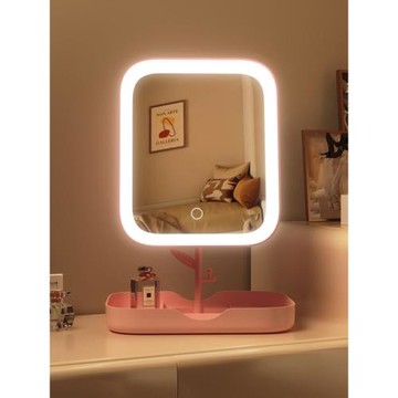 led智能化妝鏡帶燈家用臥室梳妝臺鏡子學生宿舍臺式桌面大梳妝鏡