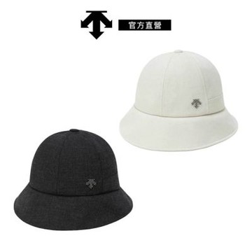 【DESCENTE】GOLF 迪桑特 女士 高爾夫圓頂漁夫帽(黑色/象牙色)
