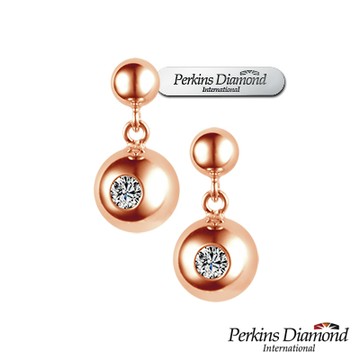 PERKINS 伯金仕 - Anne系列 18K玫瑰金 0.10克拉鑽石耳環