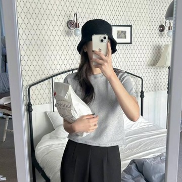 ANNAS 特價 正韓 厚磅純棉素T 短袖上衣 加厚棉T 多色素面百搭質感 圓領素T 韓國