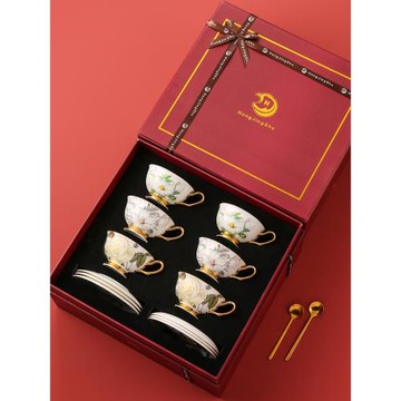 芬芳花語骨瓷咖啡杯高檔精致英式下午茶茶具杯子套裝喬遷新婚禮物