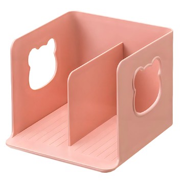 FL生活+ 可愛小熊雙槽兒童書架 A-171-PI  1層  粉色  20 x 18.5 x 15.5cm