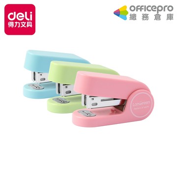 得力Deli LonGreen環保迷你釘書機/3號/混色出貨/EM413｜Officepro總務倉庫