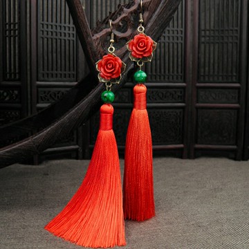 中國風復古耳墜長款潮夸張大氣流蘇耳環女超仙民族風配飾旗袍耳飾