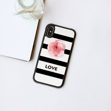 iPhone 14/14 Pro/13/12/11/SE3 幸福玫瑰小清新耐撞擊邊框手機殼