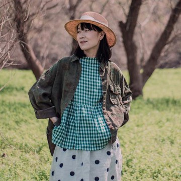 直筒單排扣長袖常規紐扣砂洗亞麻翻領工裝口袋印花襯衫