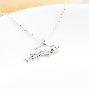 【Angel & Me】力爭上游 鮭魚 Salmon s925 純銀 項鍊 畢業 生日 聖誕 情人節 禮物