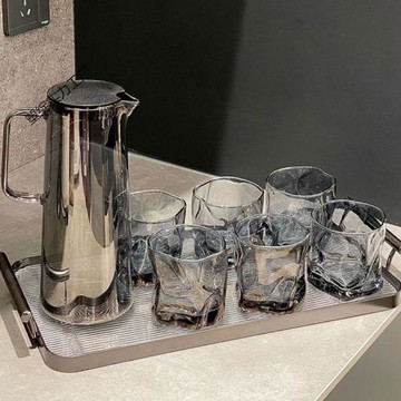北歐風耐高溫冷水壺杯子高硼硅喝水杯家用水具套裝水杯家用整套