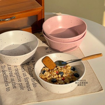 韓國ins風飯碗 米飯碗 麥片碗 甜品碗 陶瓷碗 泡麵碗 沙拉碗 潑墨碗陶瓷碗 CF6U