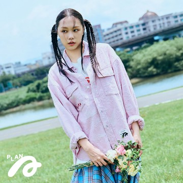 STAYREAL PLAN A FLOW塗鴉丹寧襯衫 - 粉紅