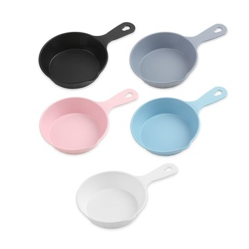 Saedeuri 圓形帶嘴把手小碟子5件組  1組  白色+黑色+灰色+粉色+藍色  橢圓形碗 5個