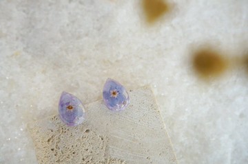 【紫水滴】乾燥花-滿天星/耳環/耳夾/銀針/簡約/