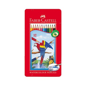Faber-Castell 德國  水性色鉛筆紅色精緻鐵盒裝12色組(115913)