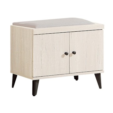 文創集 高利雙色2尺二門貓抓皮座鞋櫃-59x35x47cm免組