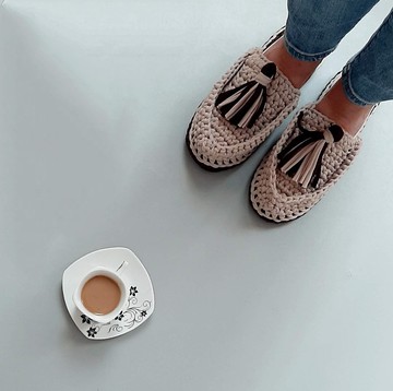 米棕色女式平底穆勒鞋