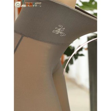 空姐灰透膚褲一體加絨假透肉打底褲女春秋冬連褲襪黑透膚光腿神器