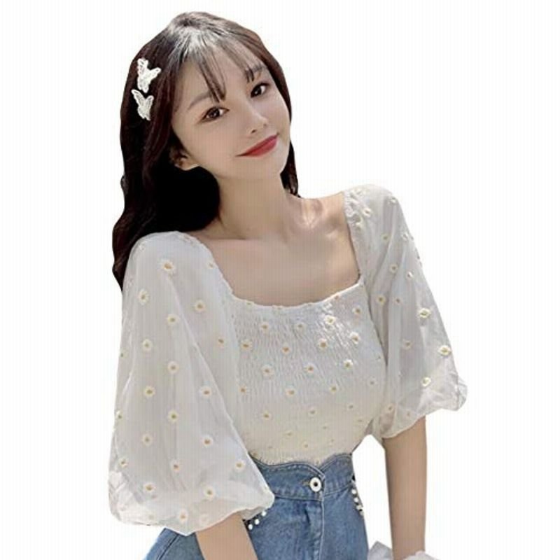 Alppvシャツ ブラウス レディース 七分袖 夏服 レディース 花柄シャツ ボートネック ショート丈 スリム ボリューム袖 可愛い デザイ 通販 Lineポイント最大0 5 Get Lineショッピング