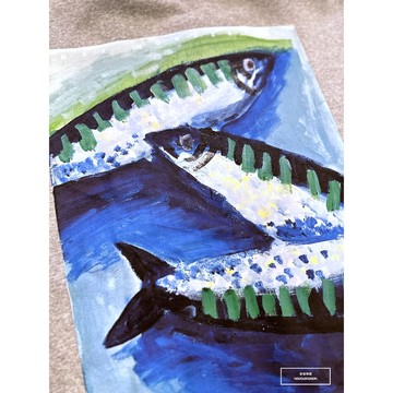 E7th.厚磅我們是三條魚刷毛大學T-灰(E7F0032311)