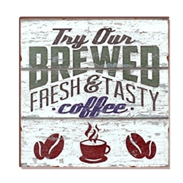 OPUS LOFT 純真年代 仿舊咖啡木板畫 木質密度板  30 x 30 x 1cm