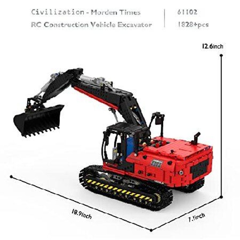 JMBricklayer Excavator Construction Building Block Kit - RC